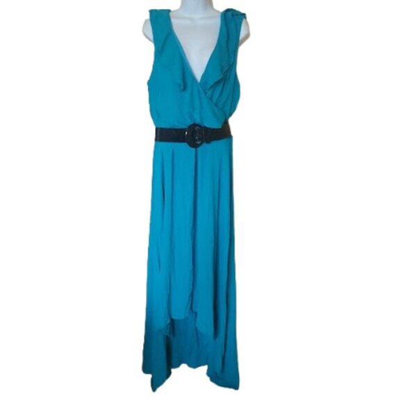 Long Bright Blue Sleeveless Dress Size 18 - 20 New NWT - Picture 2 of 7